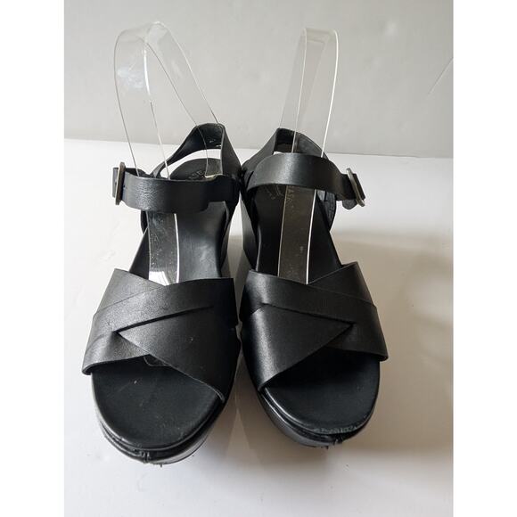 KORK-EASE Ava 2.0 Leather Wedge Platform Sandals Black K37303 Women's 9M - Picture 4 of 12